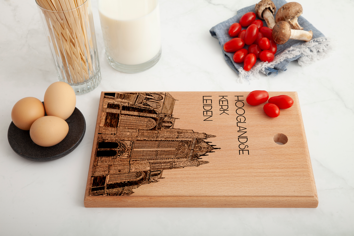 LEIDEN HOOGLANDSE KERK HANDMADE ENGRAVED CUTTING BOARD