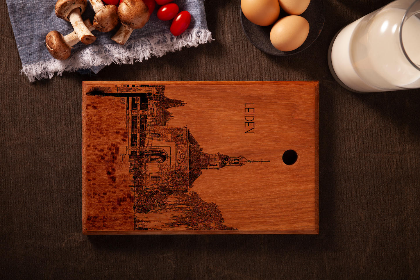 LEIDEN ZIJLPOORT HANDMADE ENGRAVED CUTTING BOARD