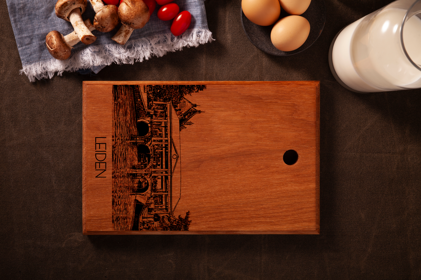 LEIDEN KOORNBRUG HANDMADE ENGRAVED CUTTING BOARD