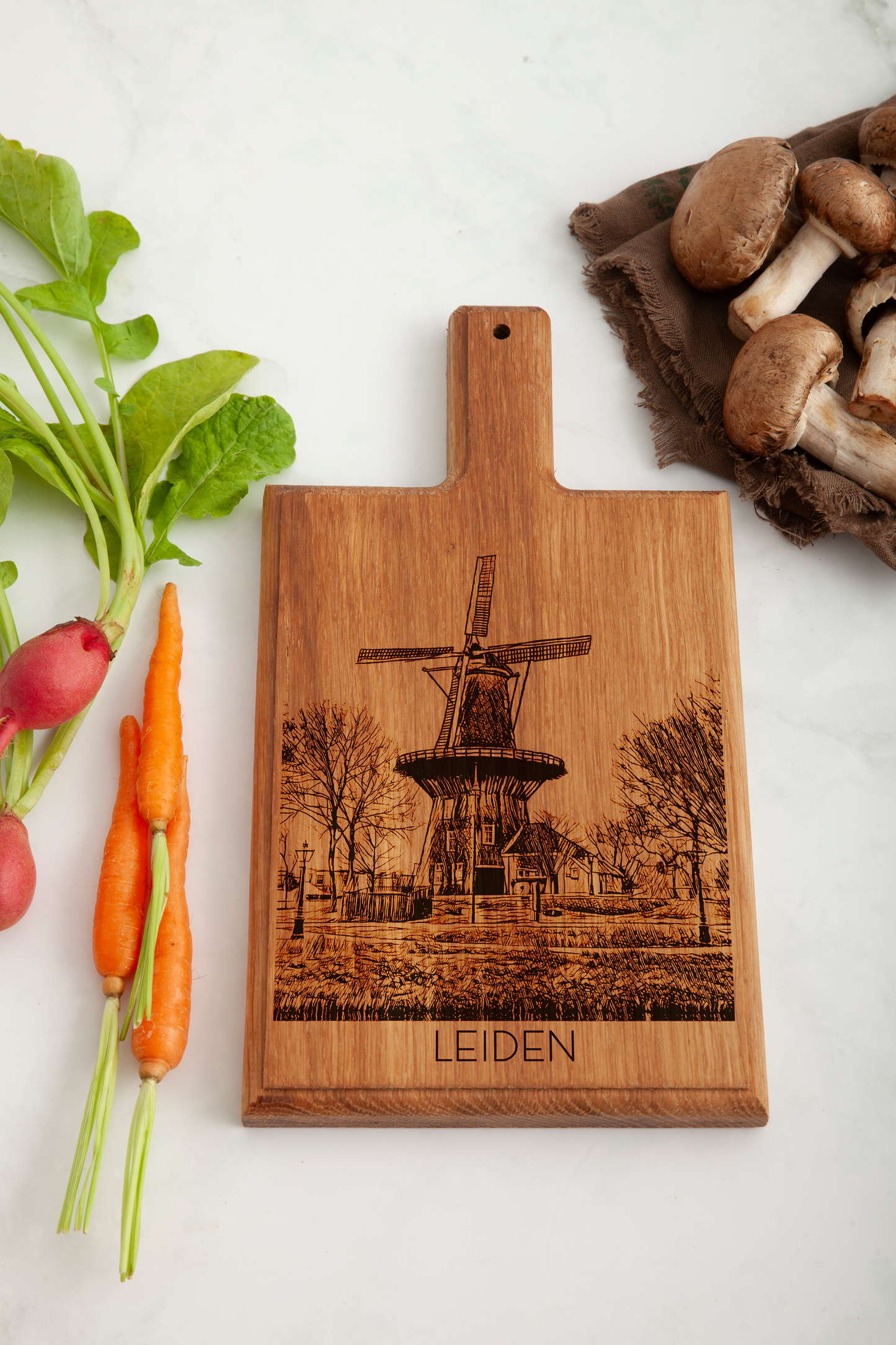 LEIDEN MOLEN DE VALK HANDGEMAAKTE GEGRAVEERDE KAASPLANL