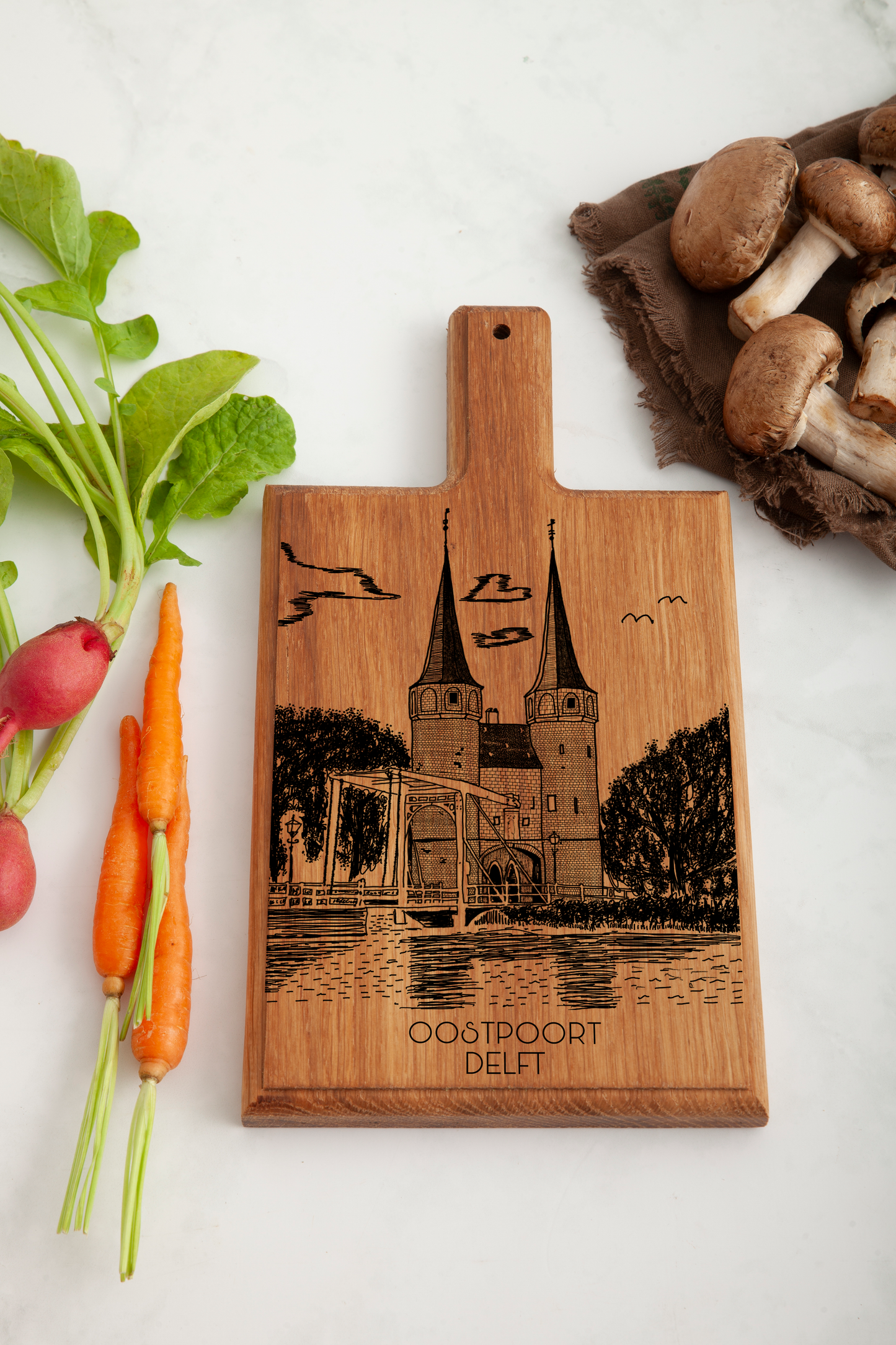 DELFT OOSTPOORT HANDMADE ENGRAVED CHEESE BOARD