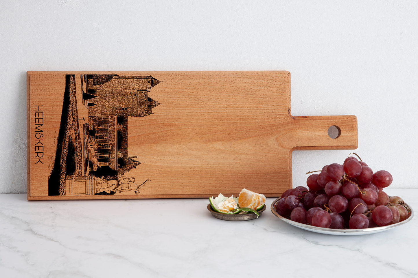Handmade Heemskerk Engraved Serving Board - Beech Wood
