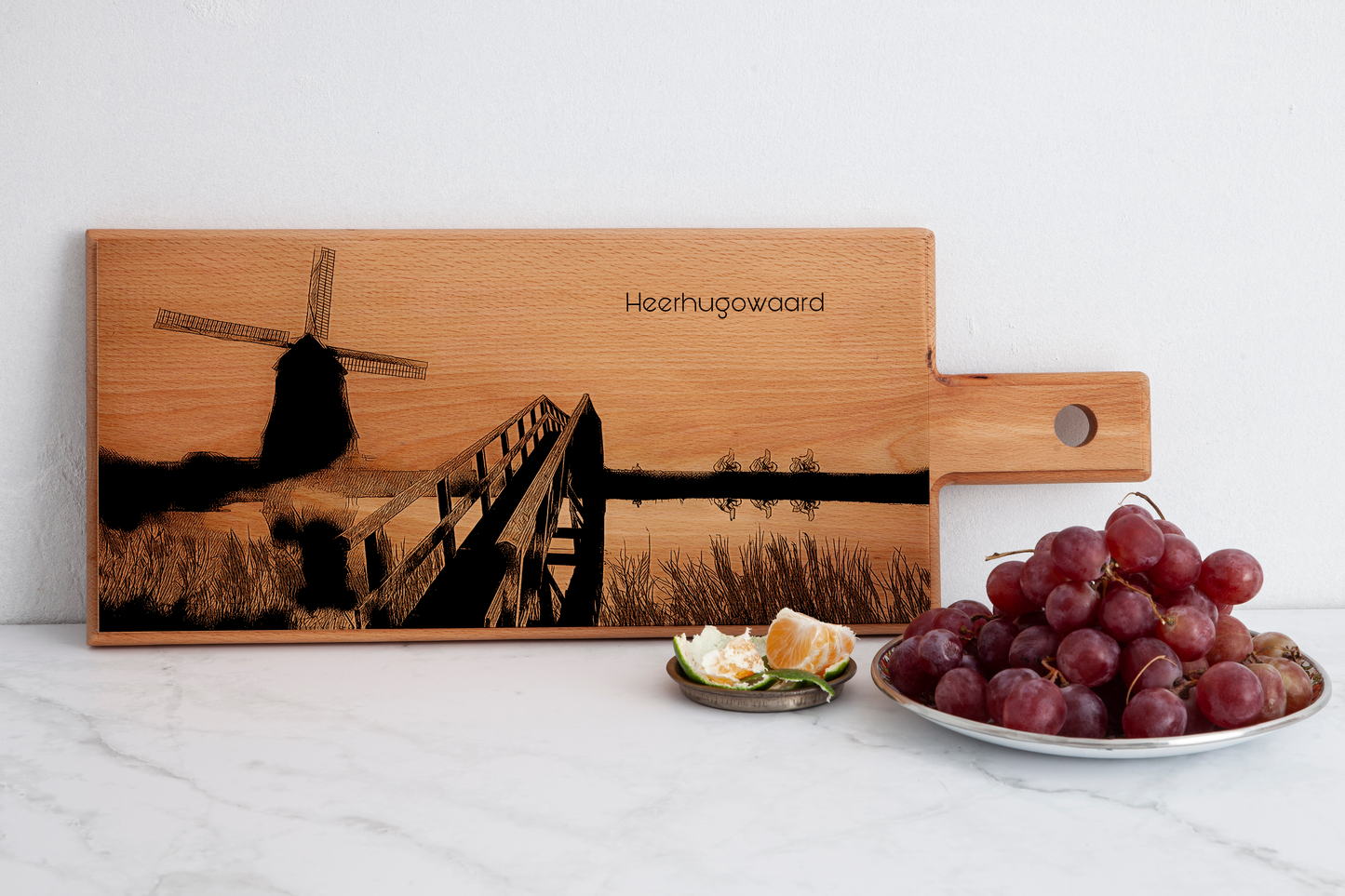 Handmade Heerhugowaard Engraved Serving Board - Beech Wood