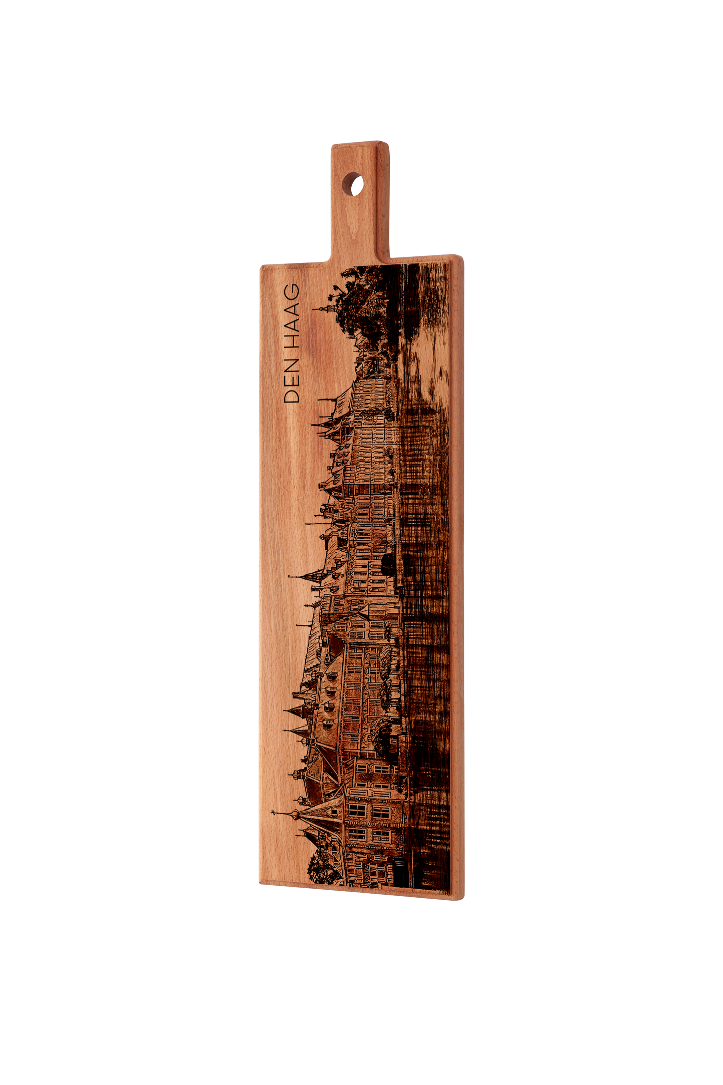 Handmade Den Haag Binnenhof Engraved Large Serving Board - Beech Wood