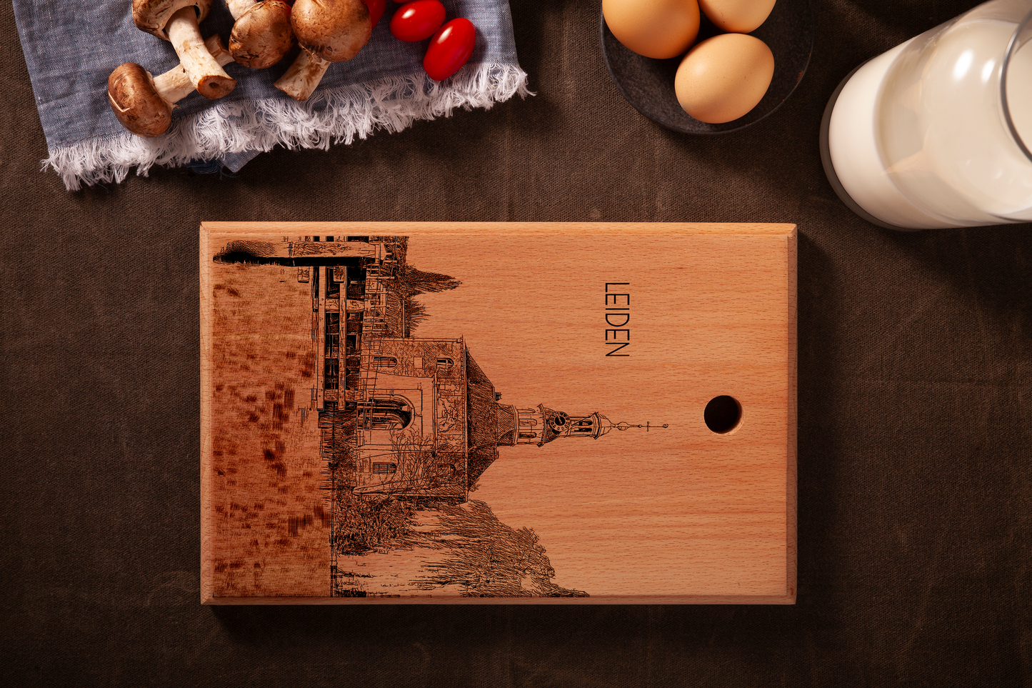 LEIDEN ZIJLPOORT HANDMADE ENGRAVED CUTTING BOARD
