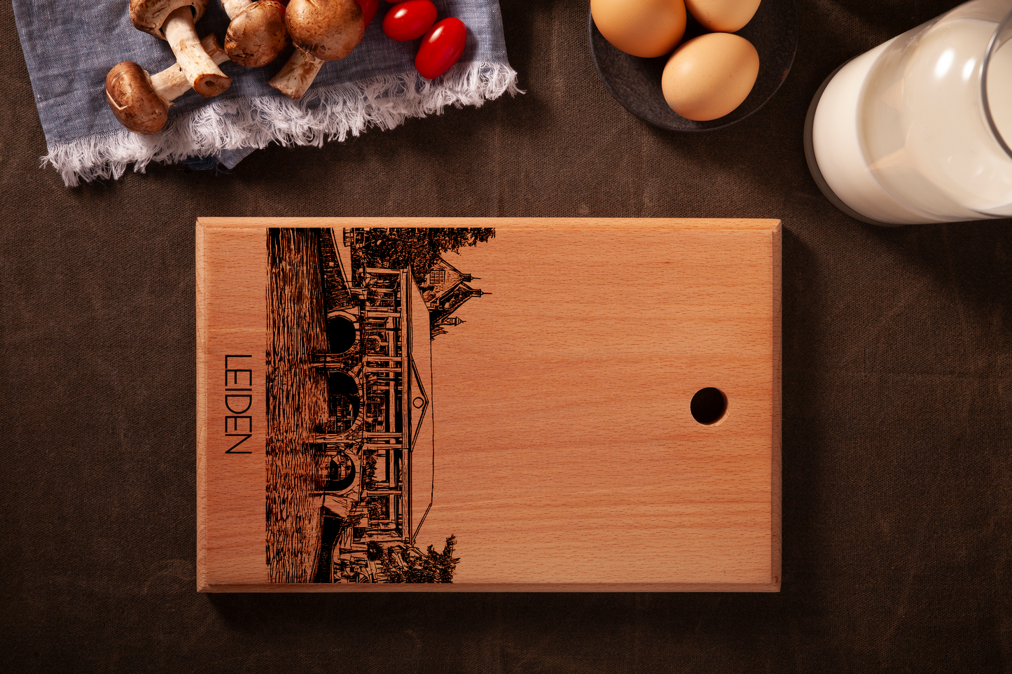 LEIDEN KOORNBRUG HANDMADE ENGRAVED CUTTING BOARD