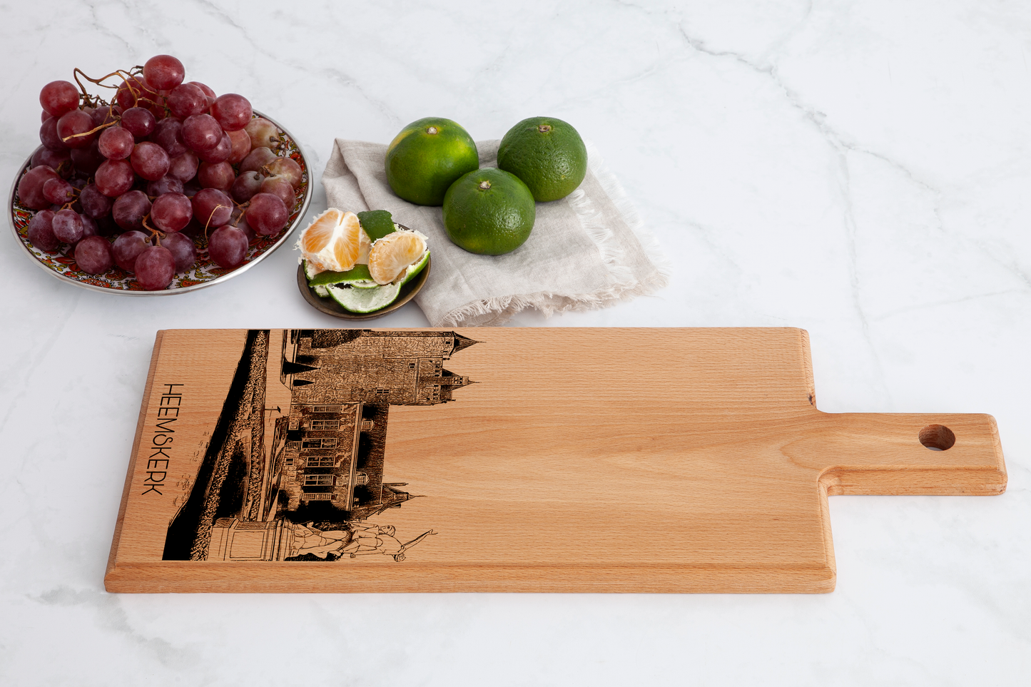 Handmade Heemskerk Engraved Serving Board - Beech Wood