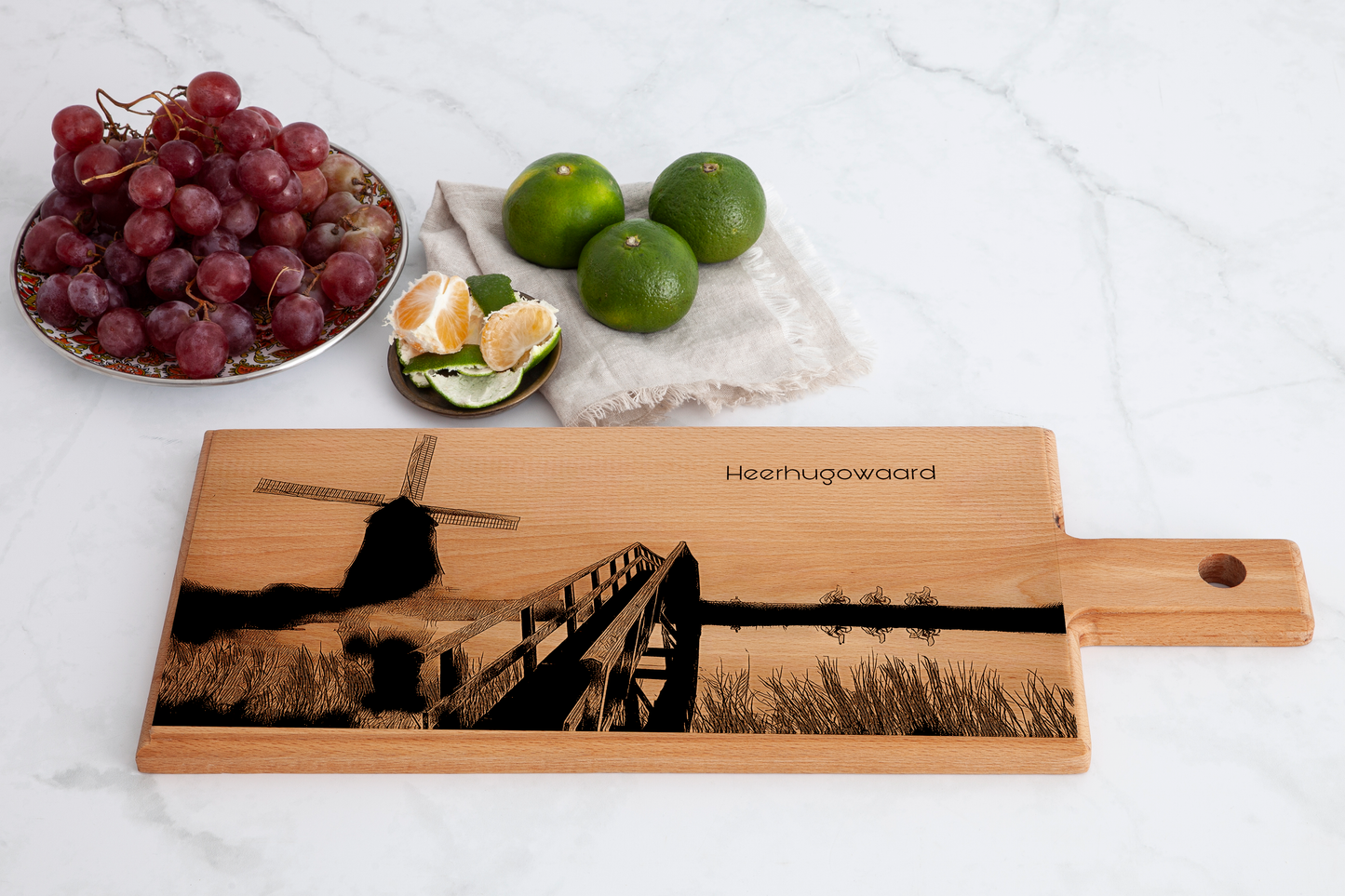 Handmade Heerhugowaard Engraved Serving Board - Beech Wood