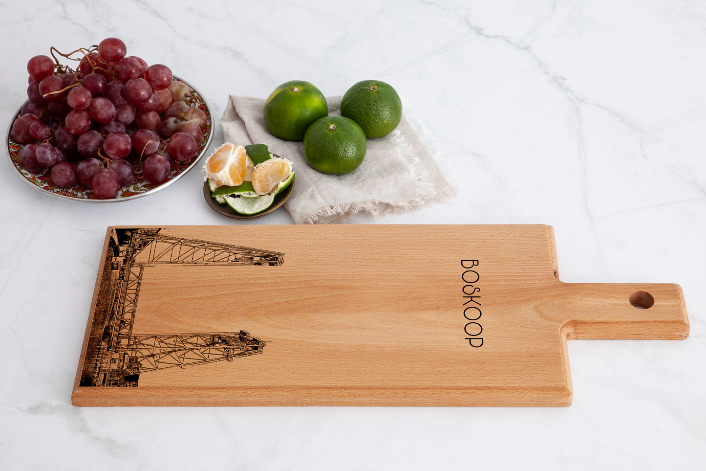 Handmade Boskoop Engraved Serving Board - Beech Wood