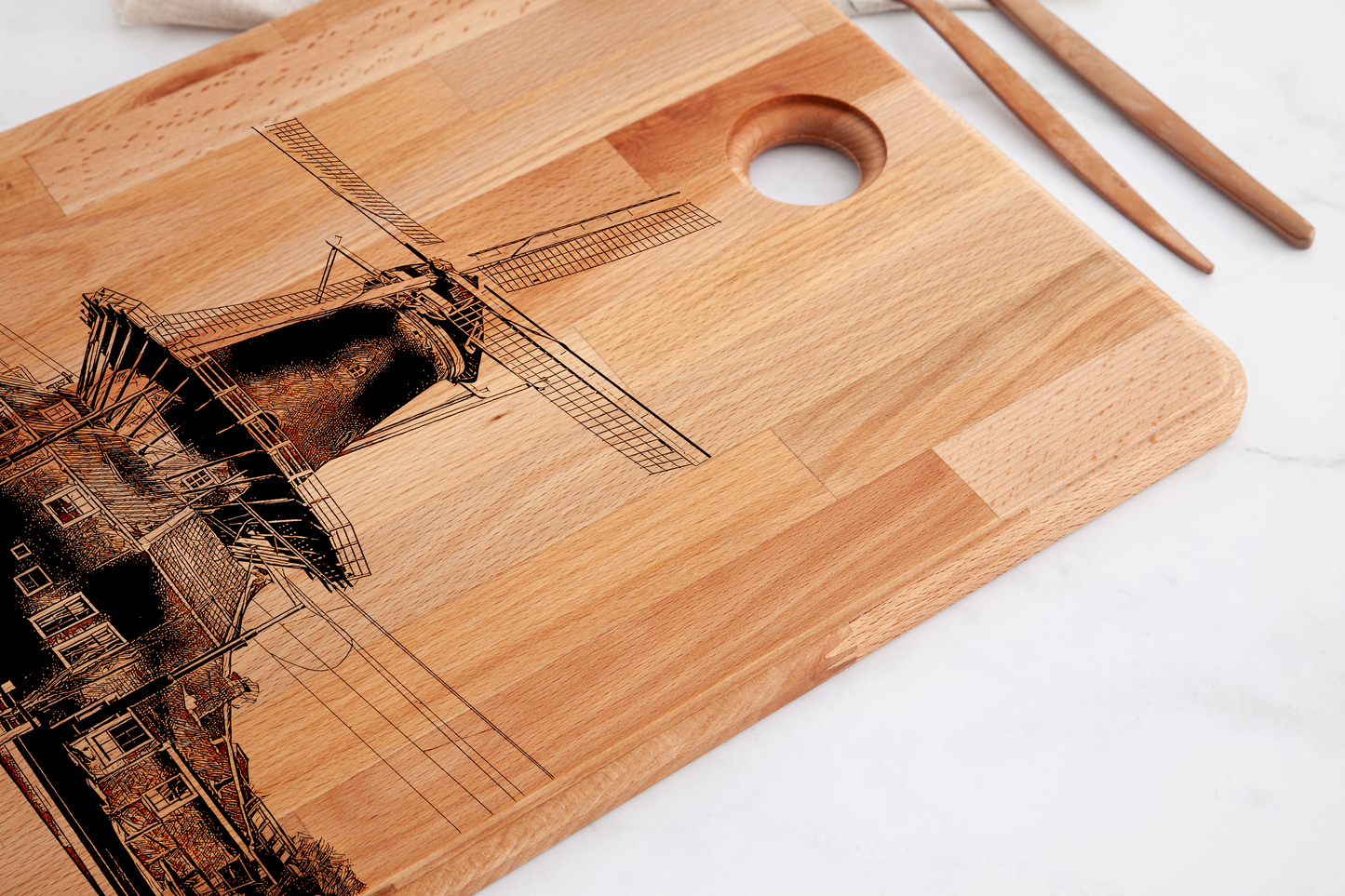 Delft, Molen de Roos, cutting board, wood grain