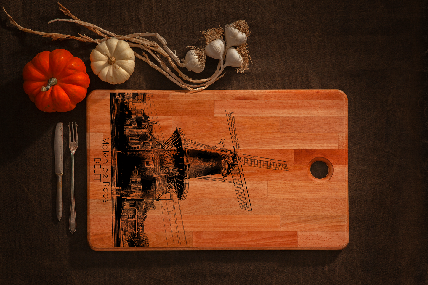 Delft, Molen de Roos, cutting board, horizontal
