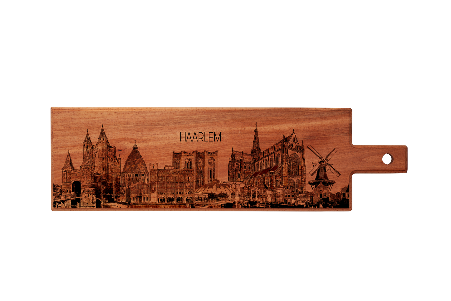Haarlem Skyline Serveerplank Groot - Beukenhout