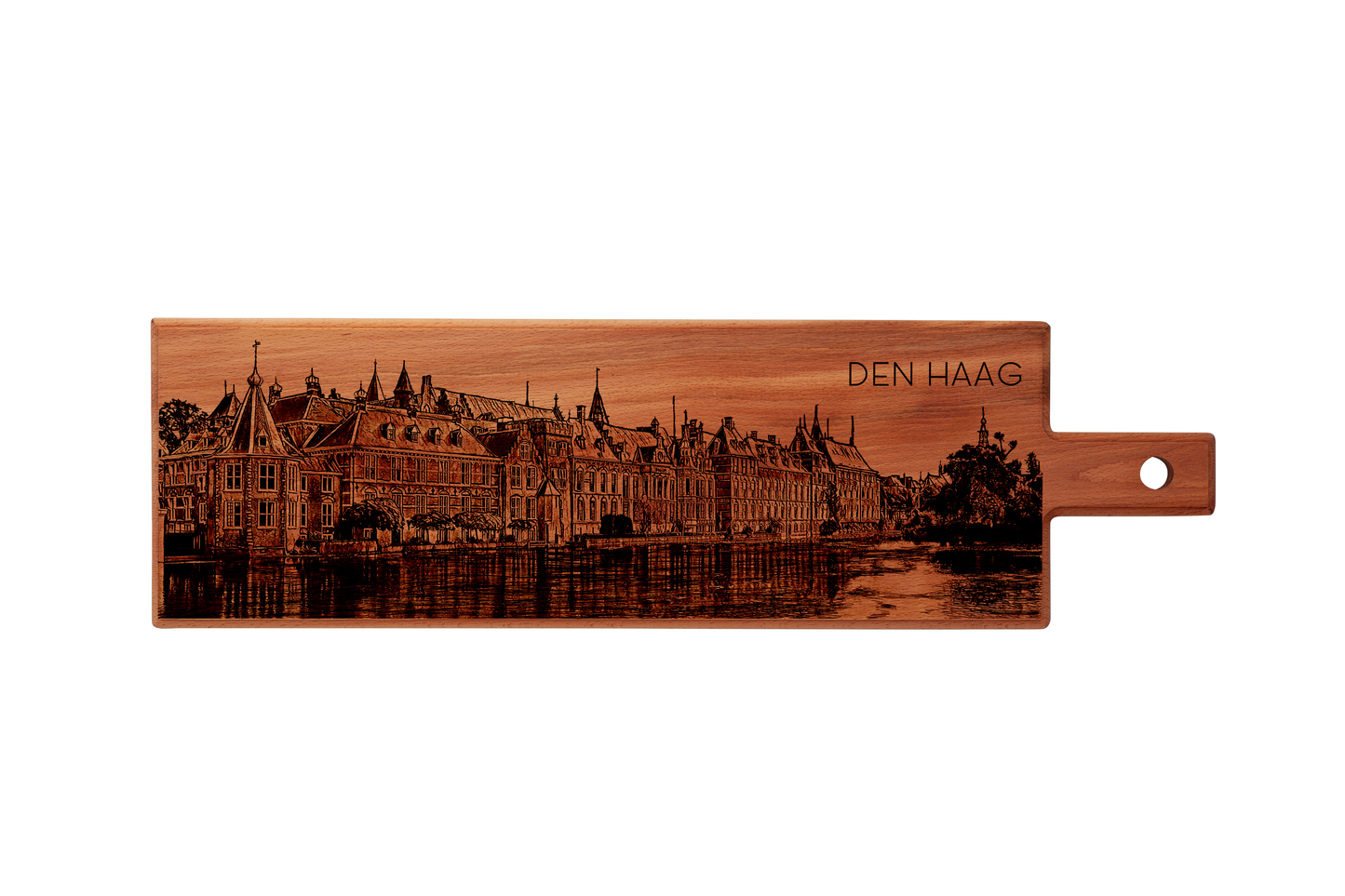 Handmade Den Haag Binnenhof Engraved Large Serving Board - Beech Wood