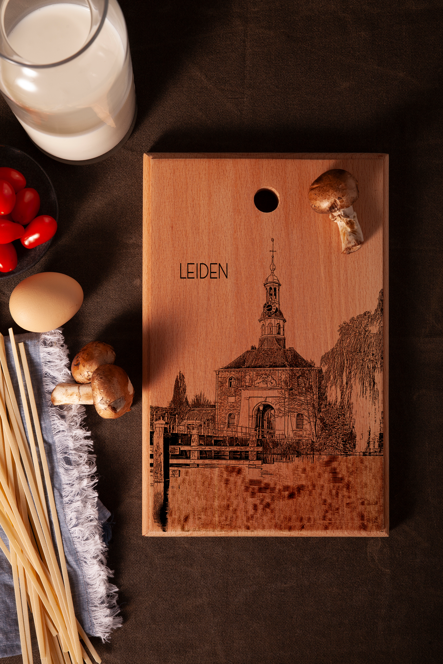 LEIDEN ZIJLPOORT HANDMADE ENGRAVED CUTTING BOARD