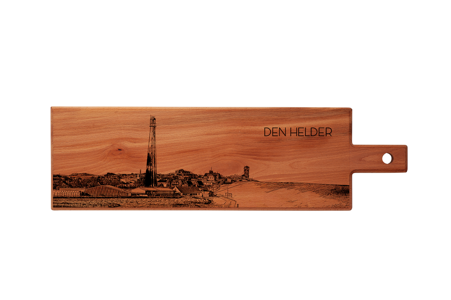 Handmade Den Helder Engraved Large Serving Board - Beech Wood