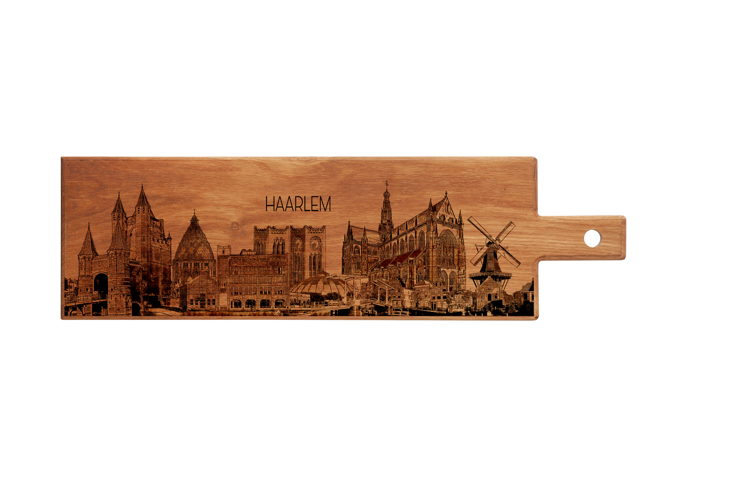 Haarlem Skyline Serveerplank Groot - Beukenhout
