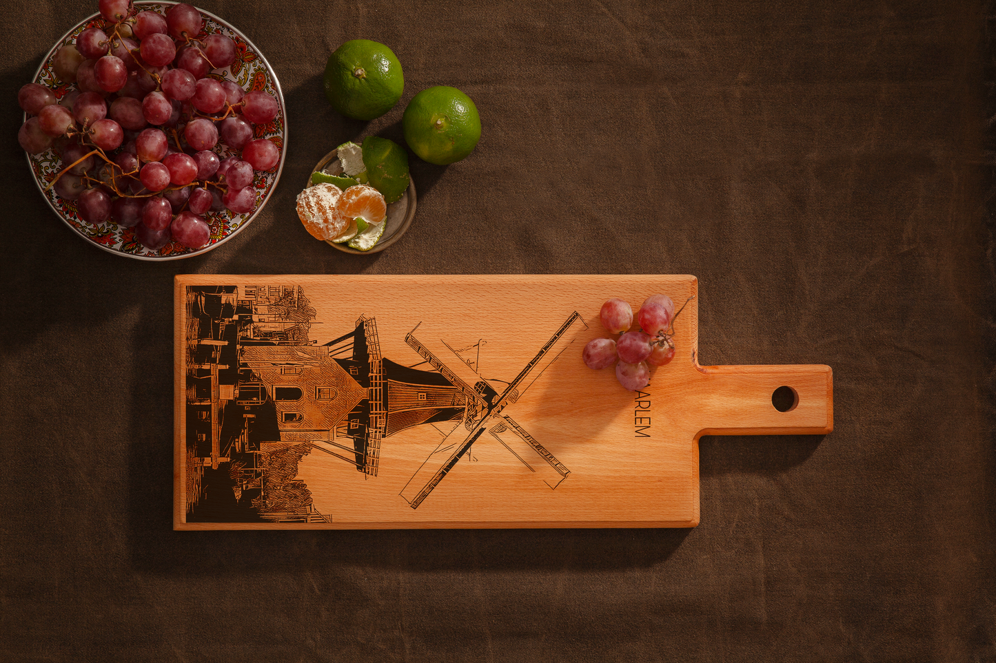 Haarlem – Molen De Adriaan Wooden Serving Board (49 x 17 cm)