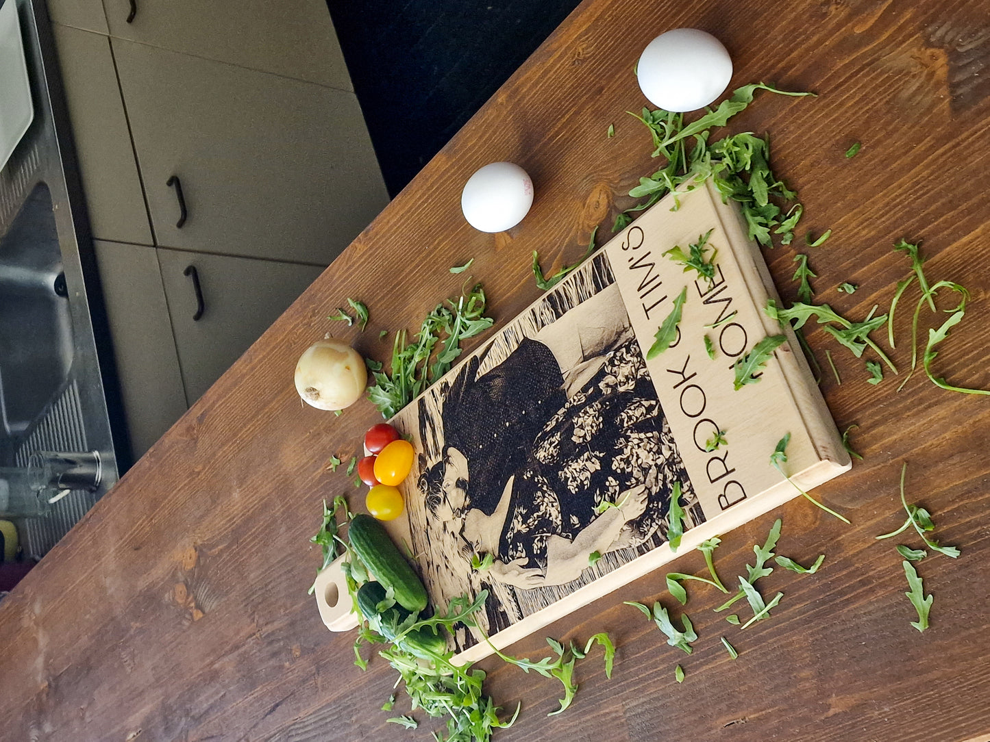 Personalize Your Kitchen and Celebrate Special Occasions with a Custom Beech Wood Cheese from Woody Buddy