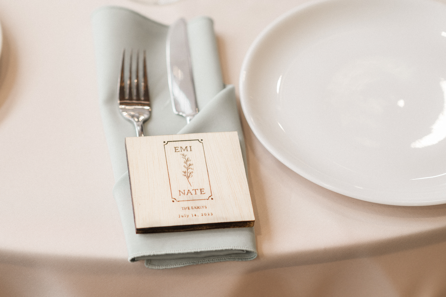Personalized Wooden Coasters with Name Tag