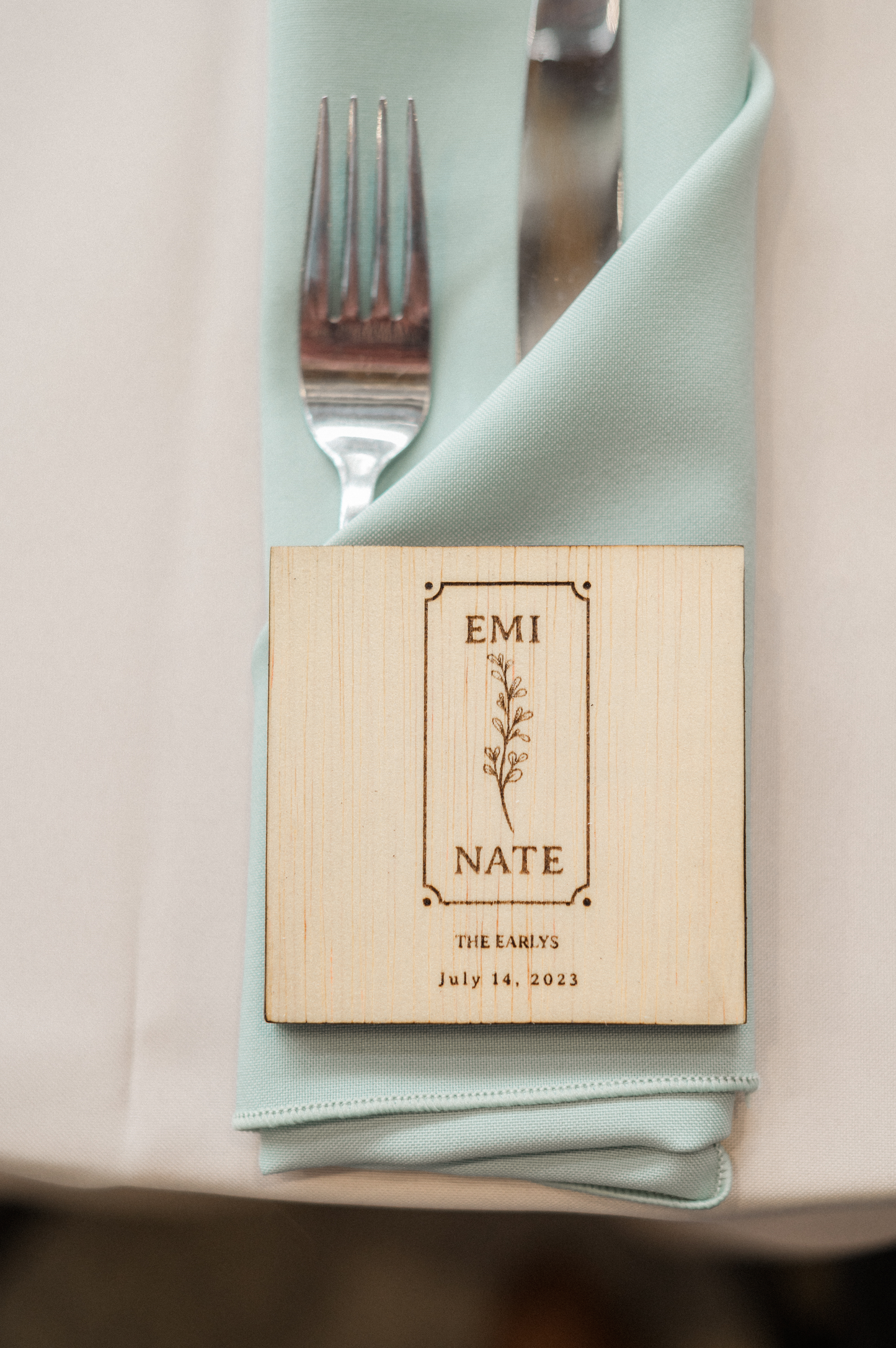 Personalized Wooden Coasters with Name Tag