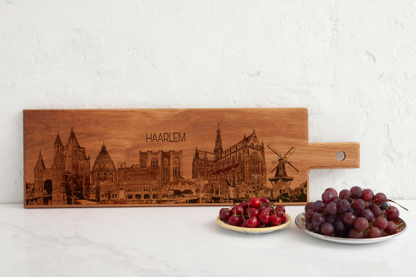 Haarlem Skyline Serveerplank Groot - Beukenhout