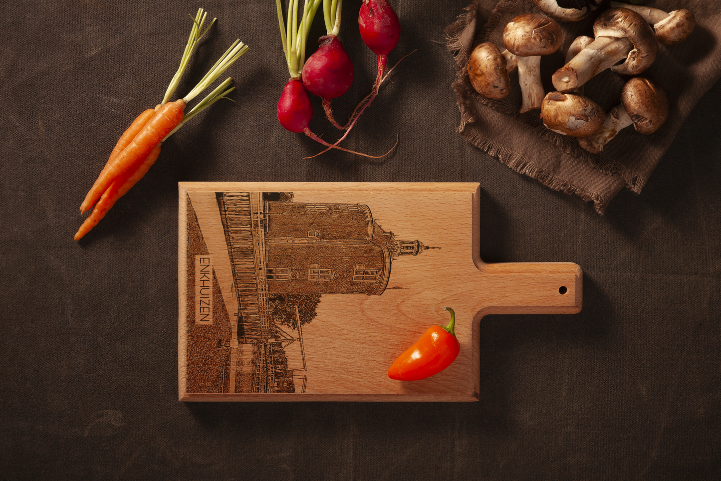 Enkhuizen – Handmade Beechwood Serving & Cheese Board (28 × 15 cm)