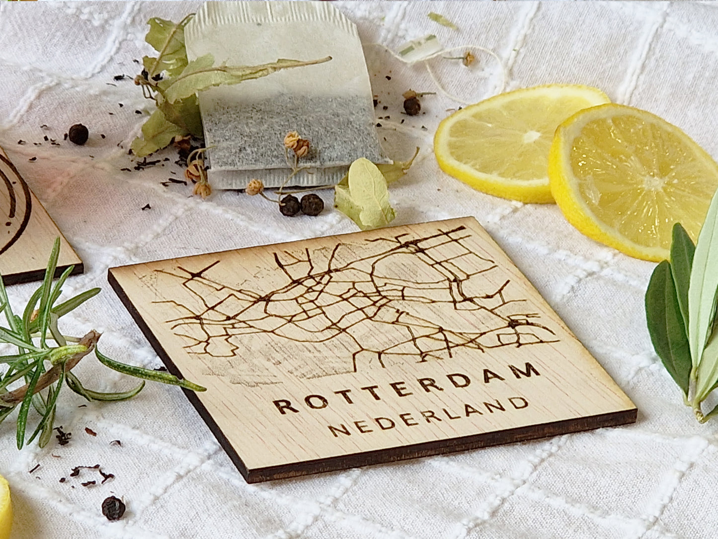 Handmade Custom City Map Coasters Set of 4