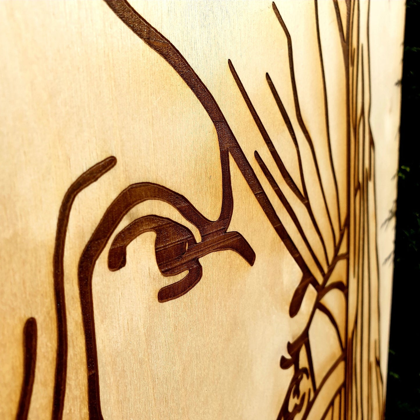 Lady with Pearl Earring Handmade Wood-Burning Craft