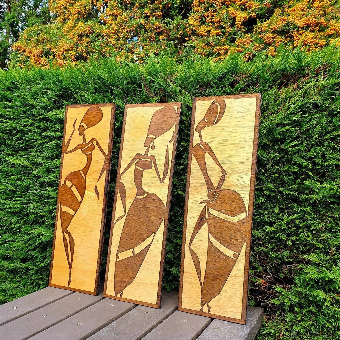 African Ladies Handmade Wood-Burning Craft
