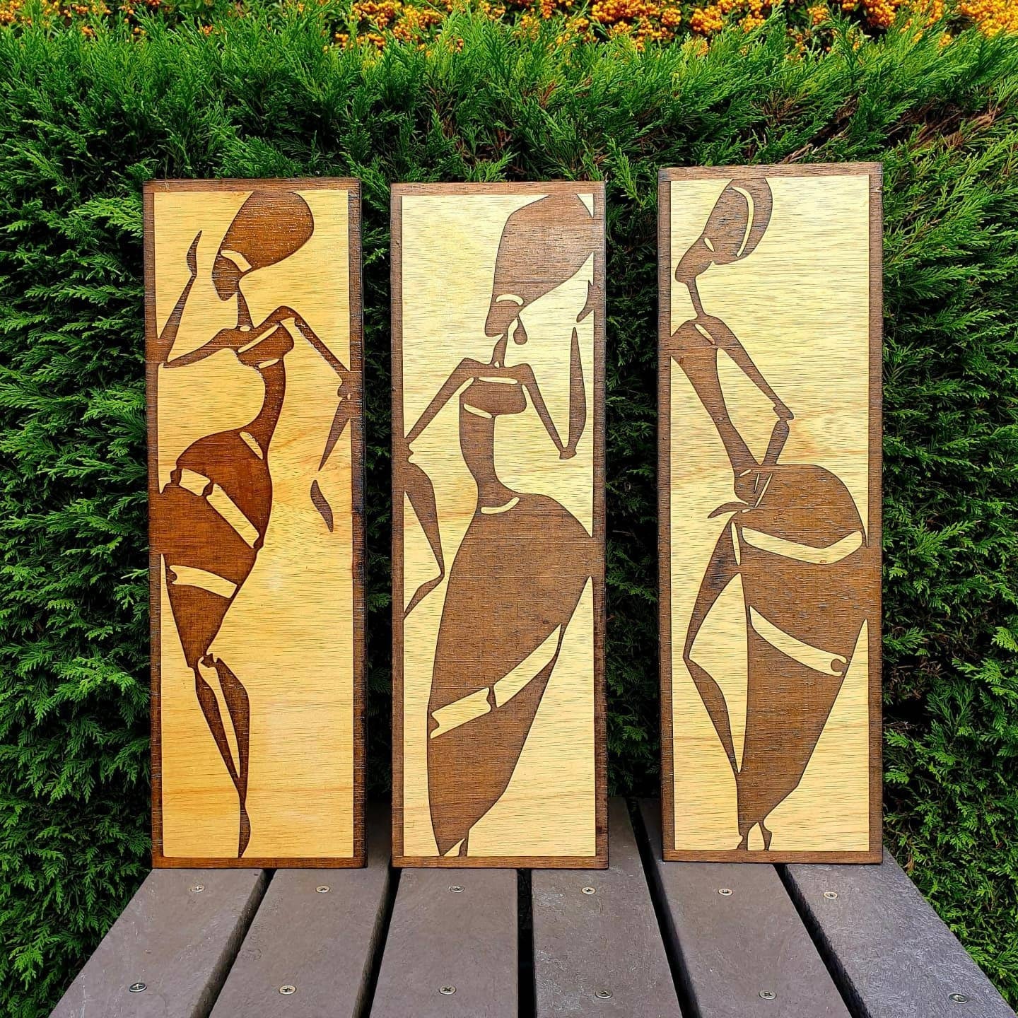 African Ladies Handmade Wood-Burning Craft