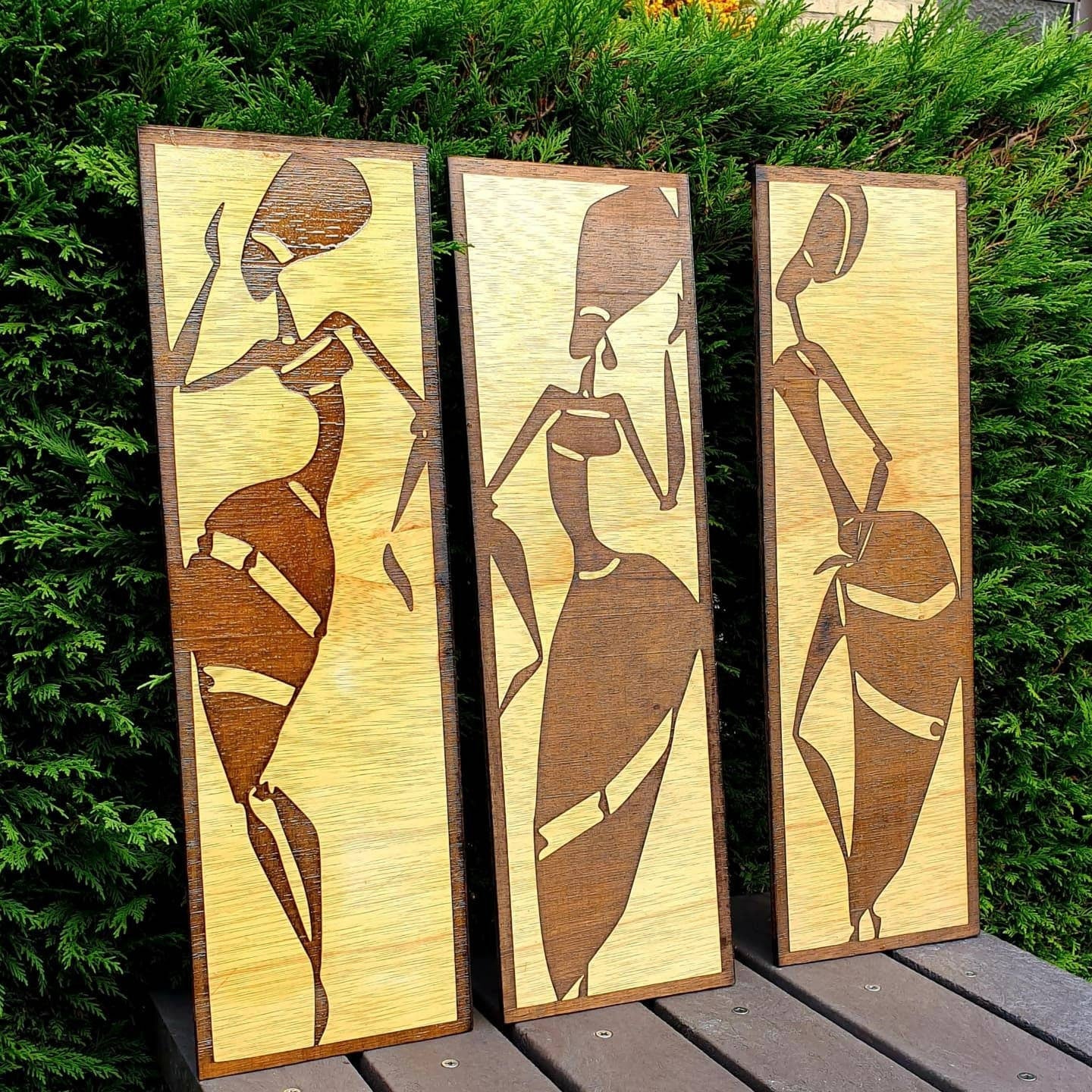 African Ladies Handmade Wood-Burning Craft