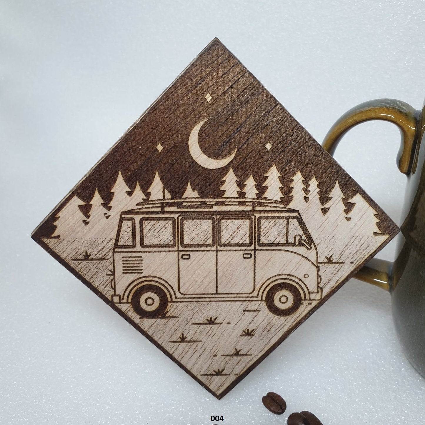 Camping Life Design Handmade Coaster Set (2 Pieces)