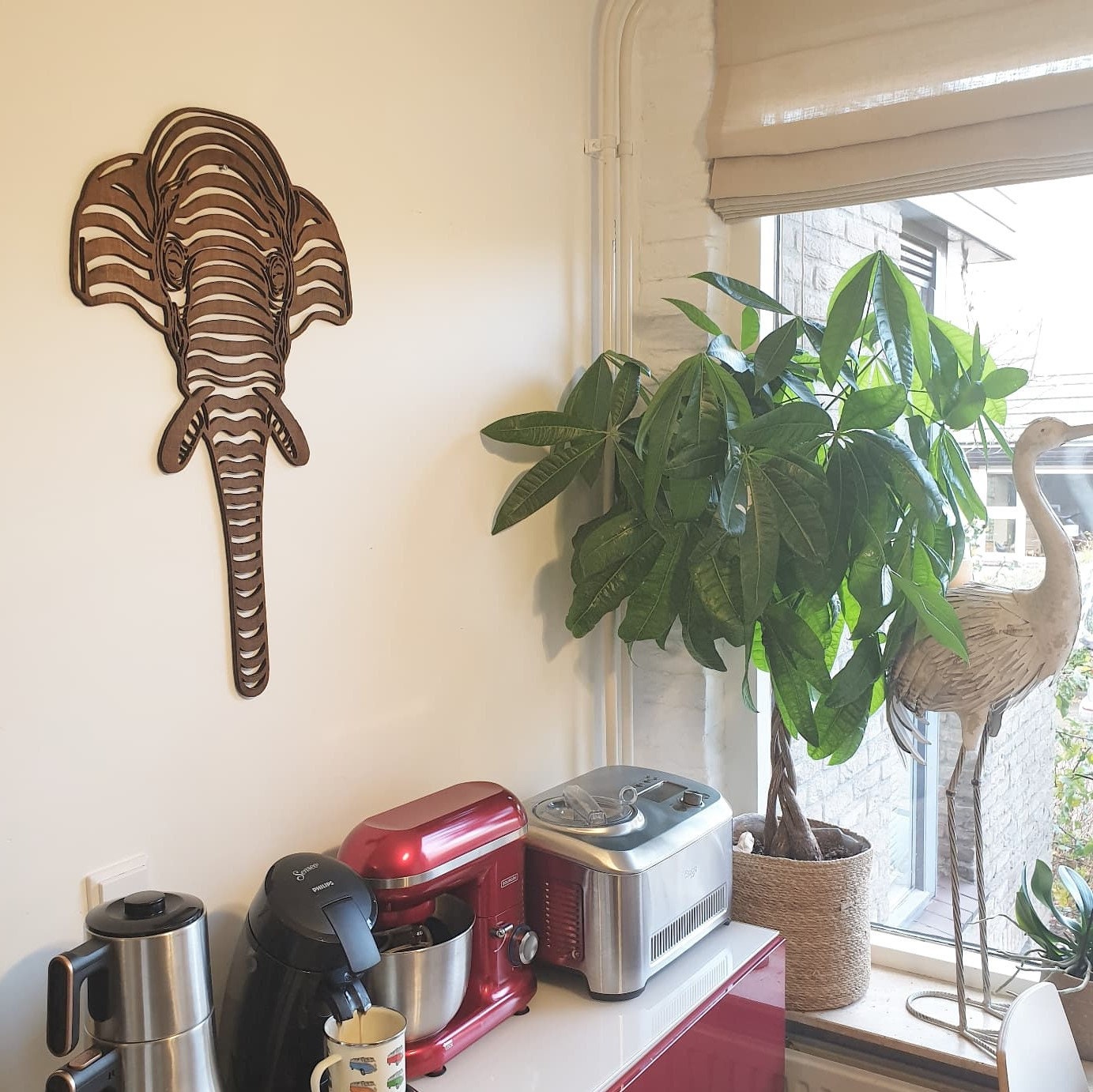 Elephant Burned Wood Wall Art Craft
