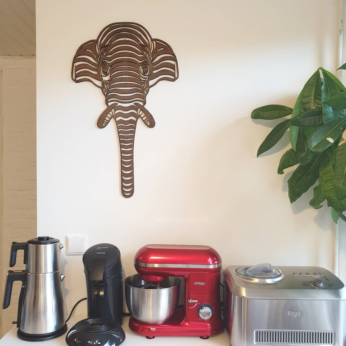 Elephant Burned Wood Wall Art Craft