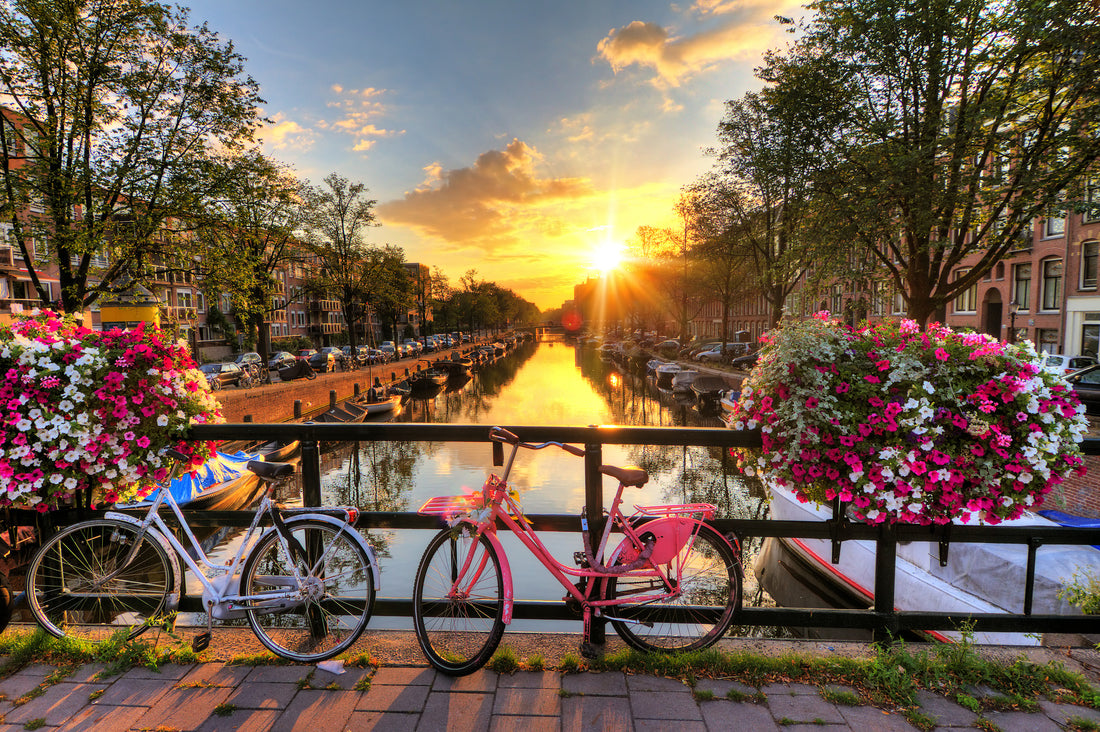 Amsterdam, bicycle, blog, sunset