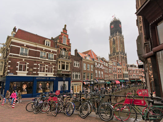 Utrecht, bicycle, canal, tower