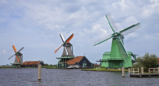 Zaandam, Zaanse Schans, canal, green, windmill