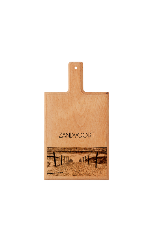 Handmade Zandvoort Strand Engraved Cheese Board - Beech Wood