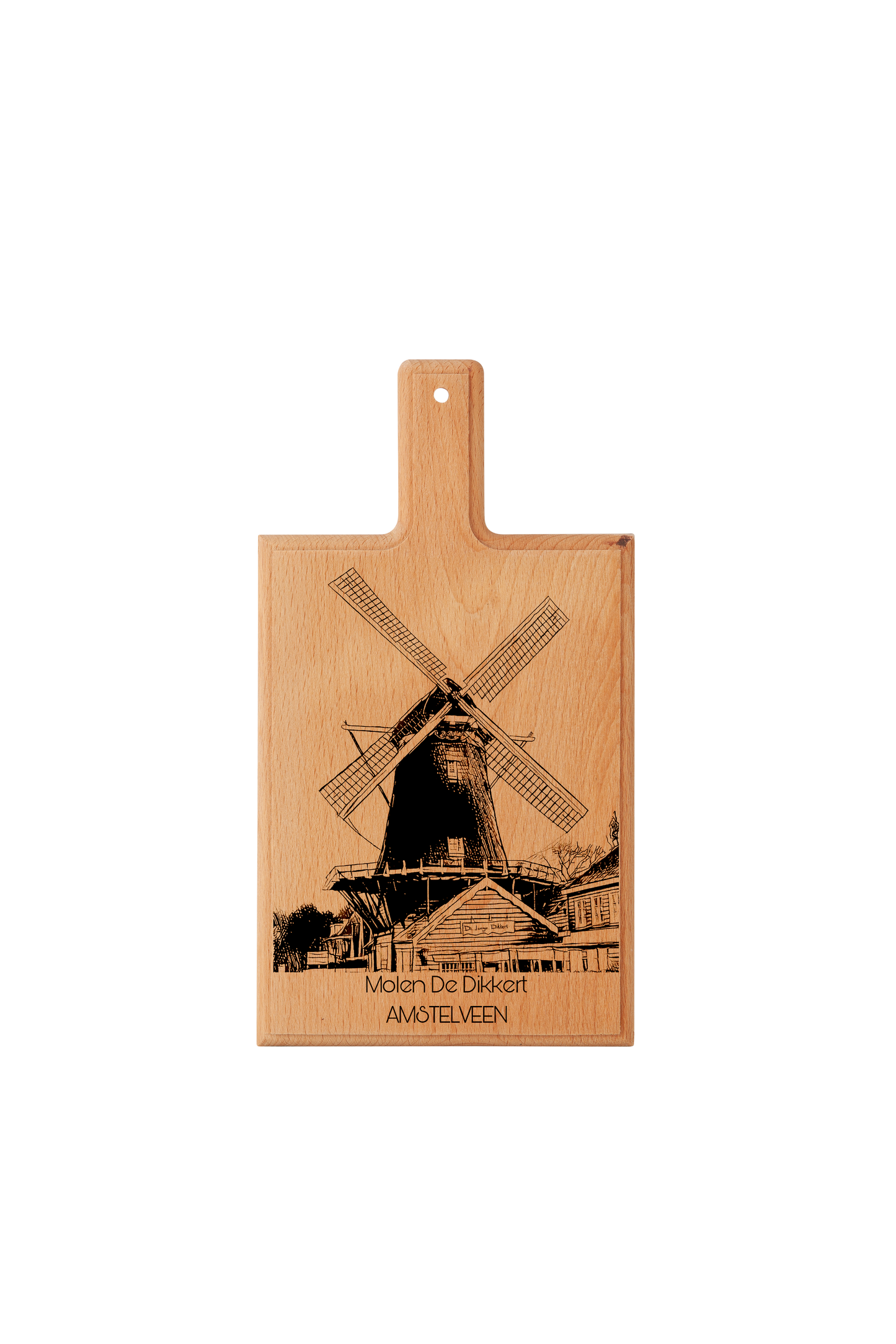 Amstelveen Molen De Dikkert Cheese Board - Beech Wood