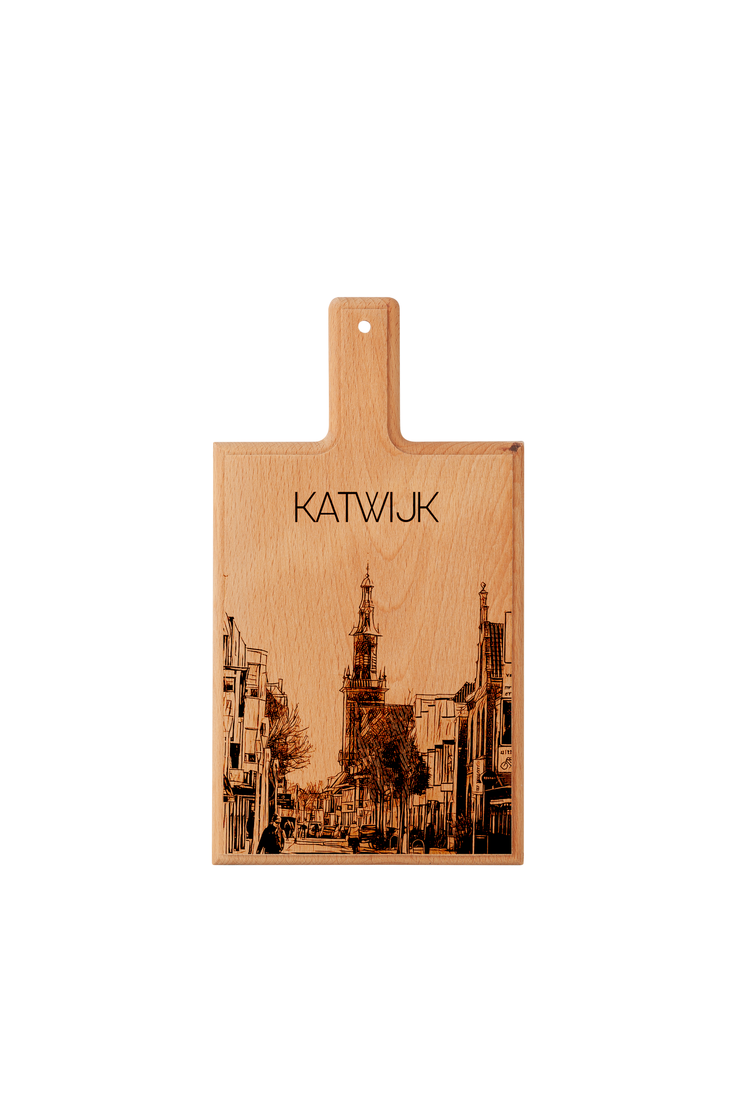 KATWIJK VOORSTRAAT HANDMADE , ENGRAVED CHEESE BOARD