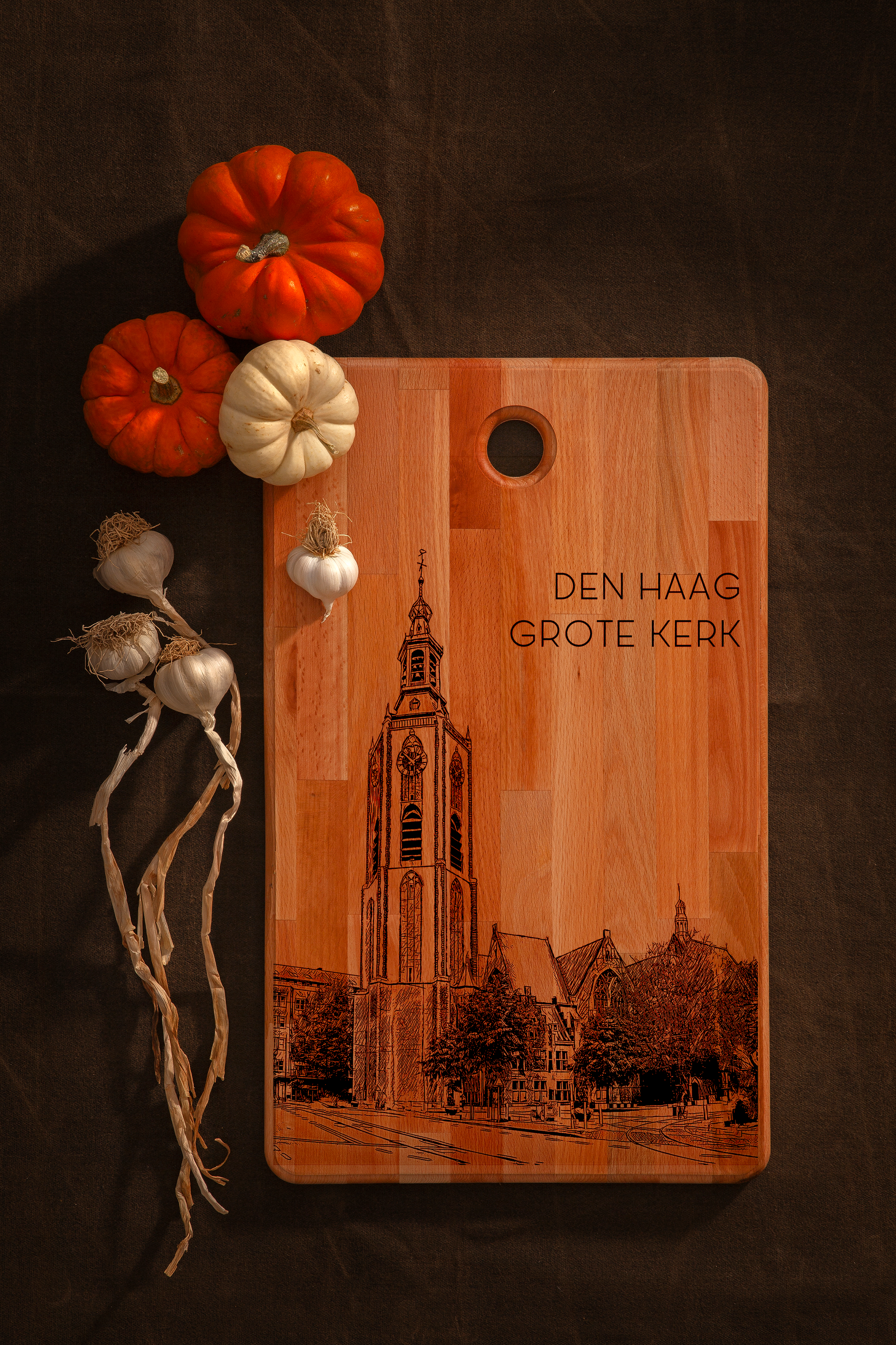 Den Haag, Grote Kerk, cutting board, main front