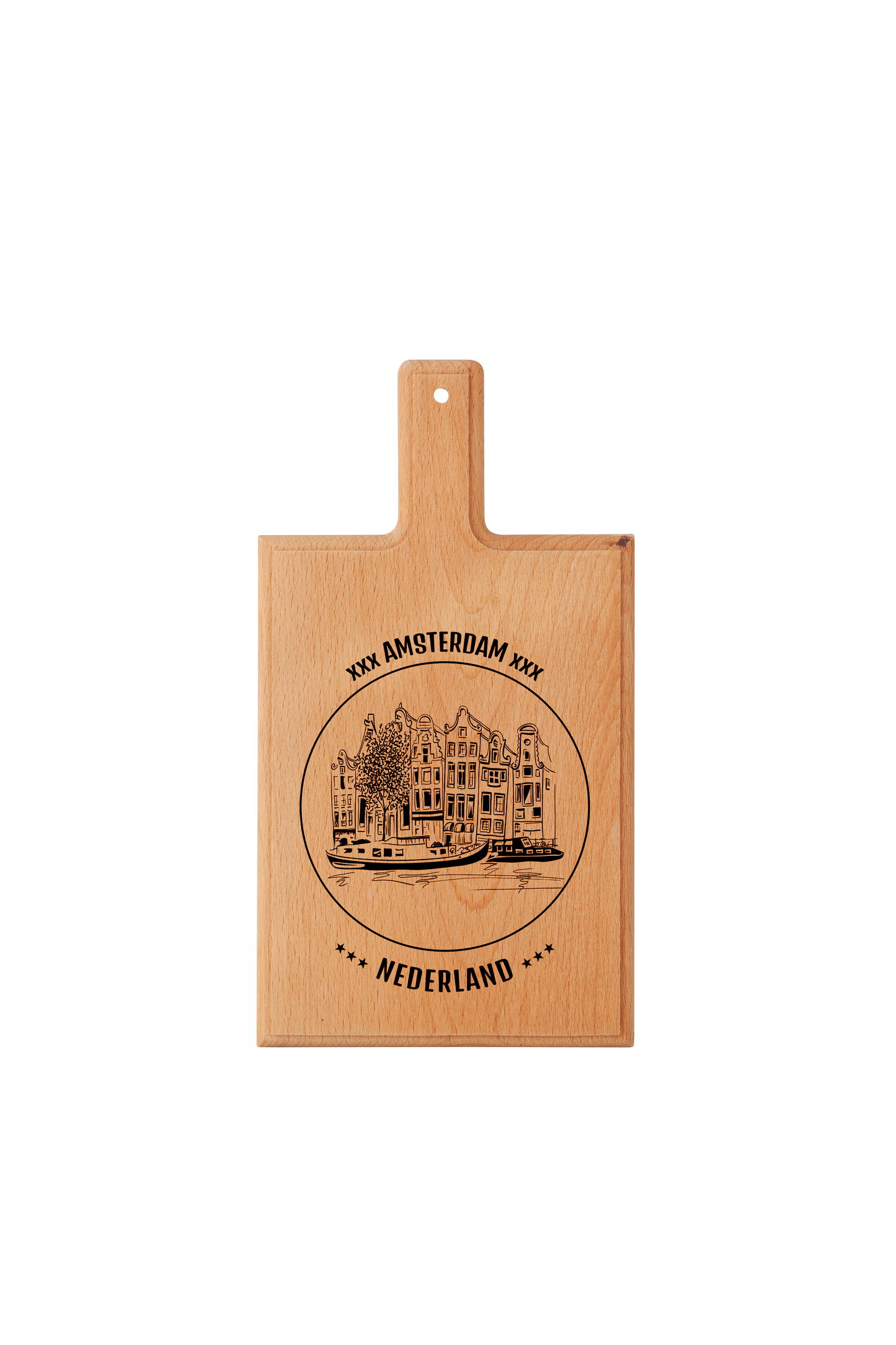 Amsterdam Canal Houses Cheese Board - Beech Wood