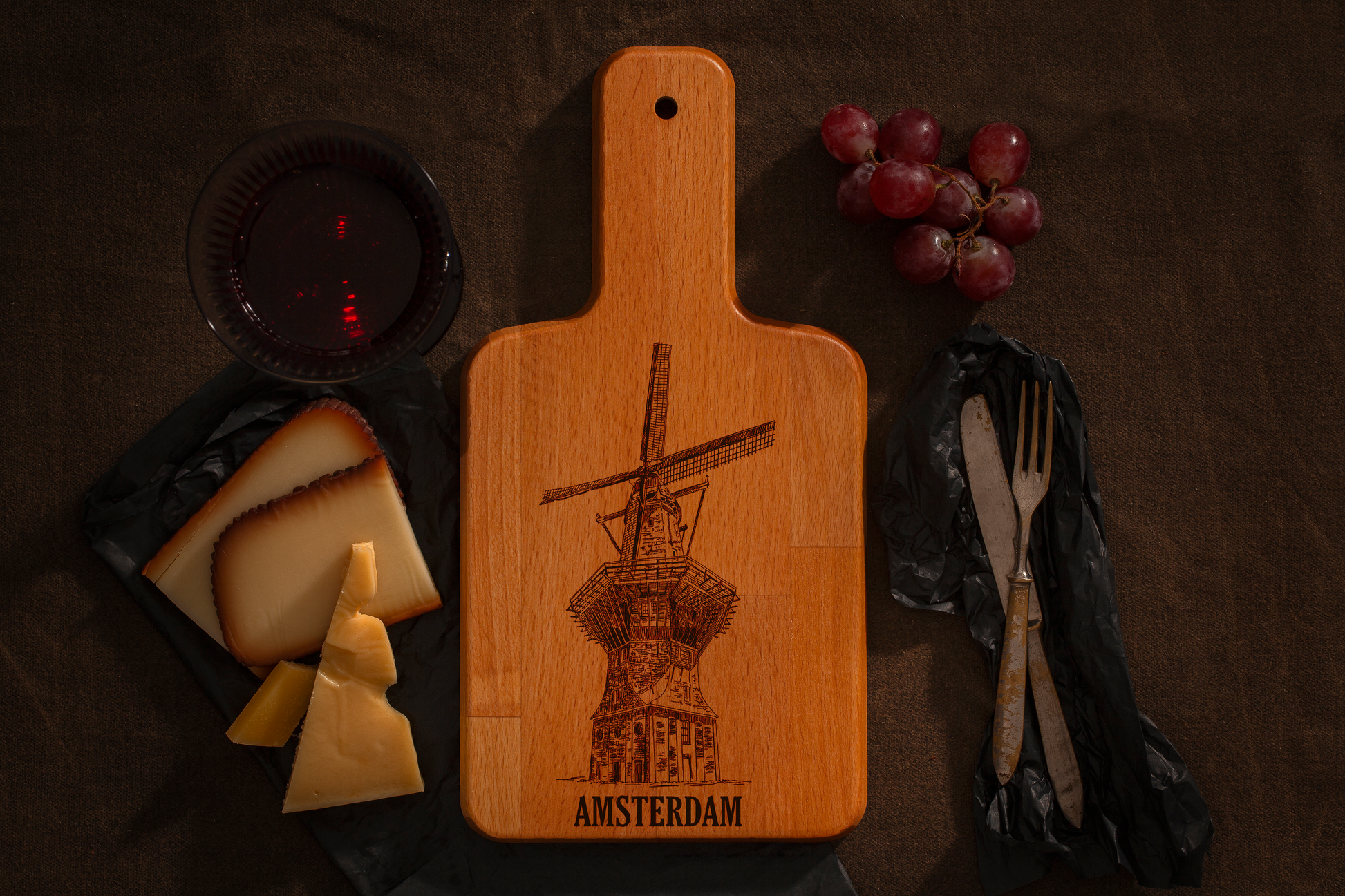 Amsterdam, De Gooyer Molen, cheese board, main front