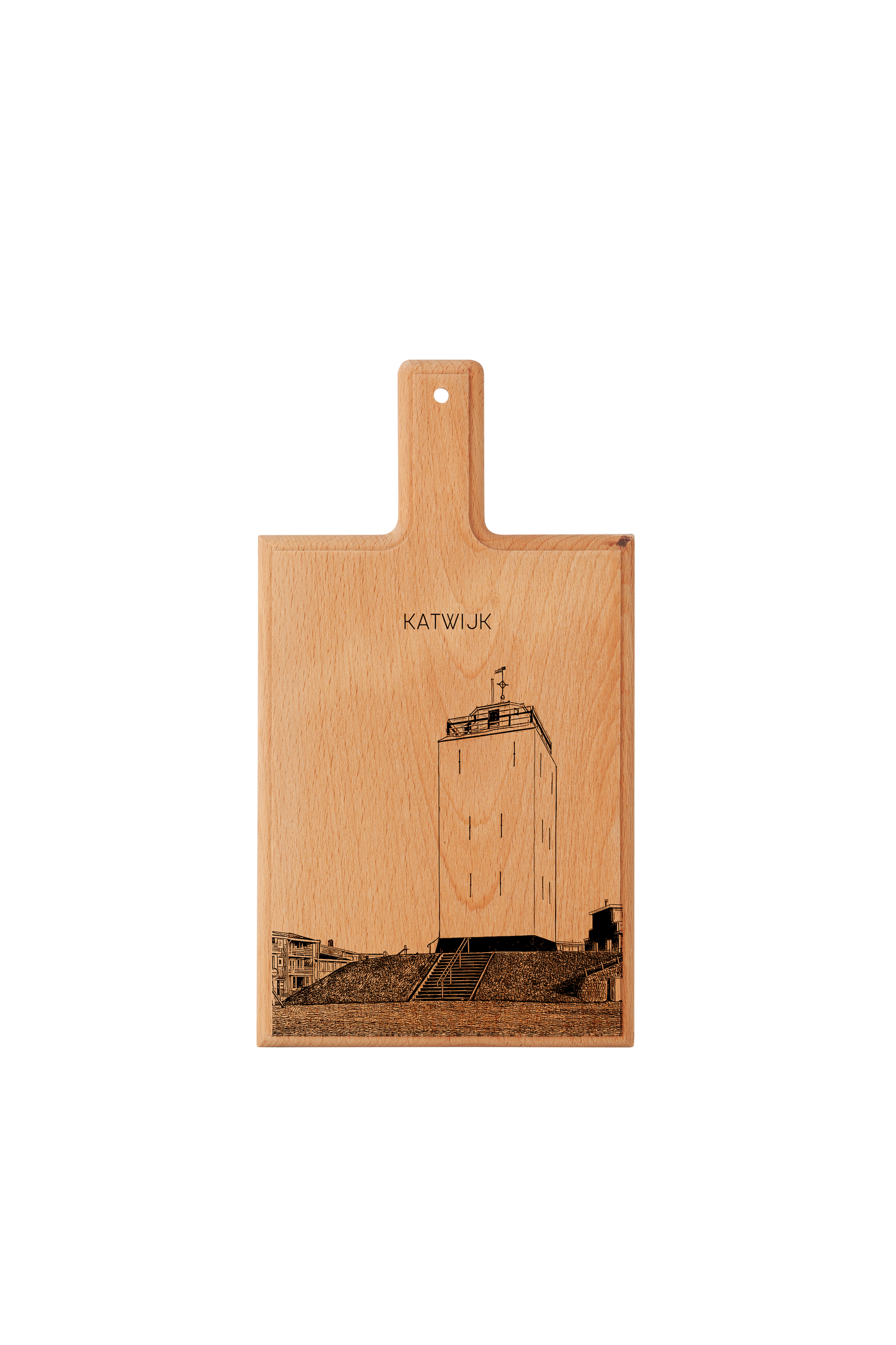 KATWIJK VUURBAK HANDMADE , ENGRAVED CHEESE BOARD