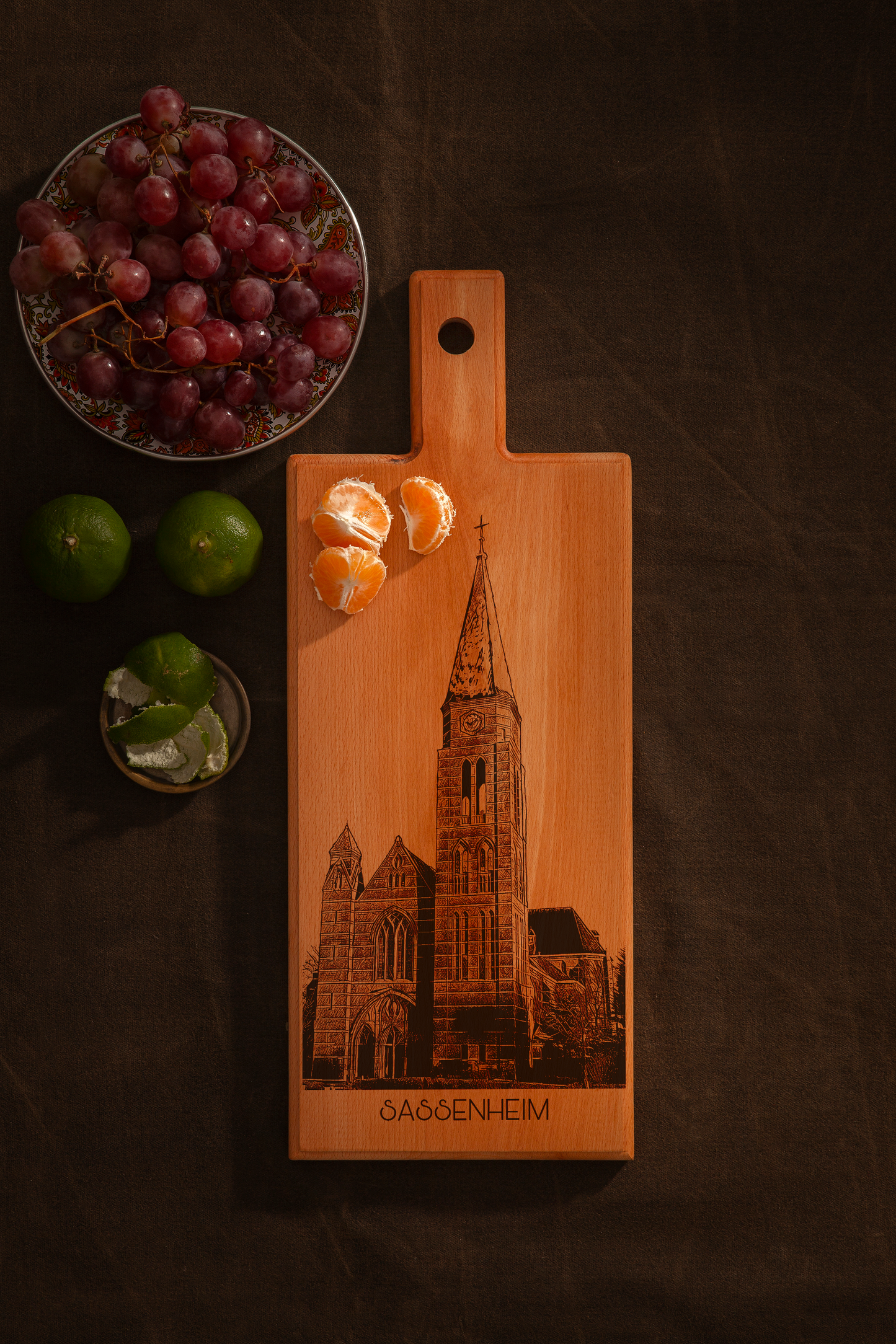 Sassenheim St. Pancratius Church Wooden Serving Board – 49 x 17 cm