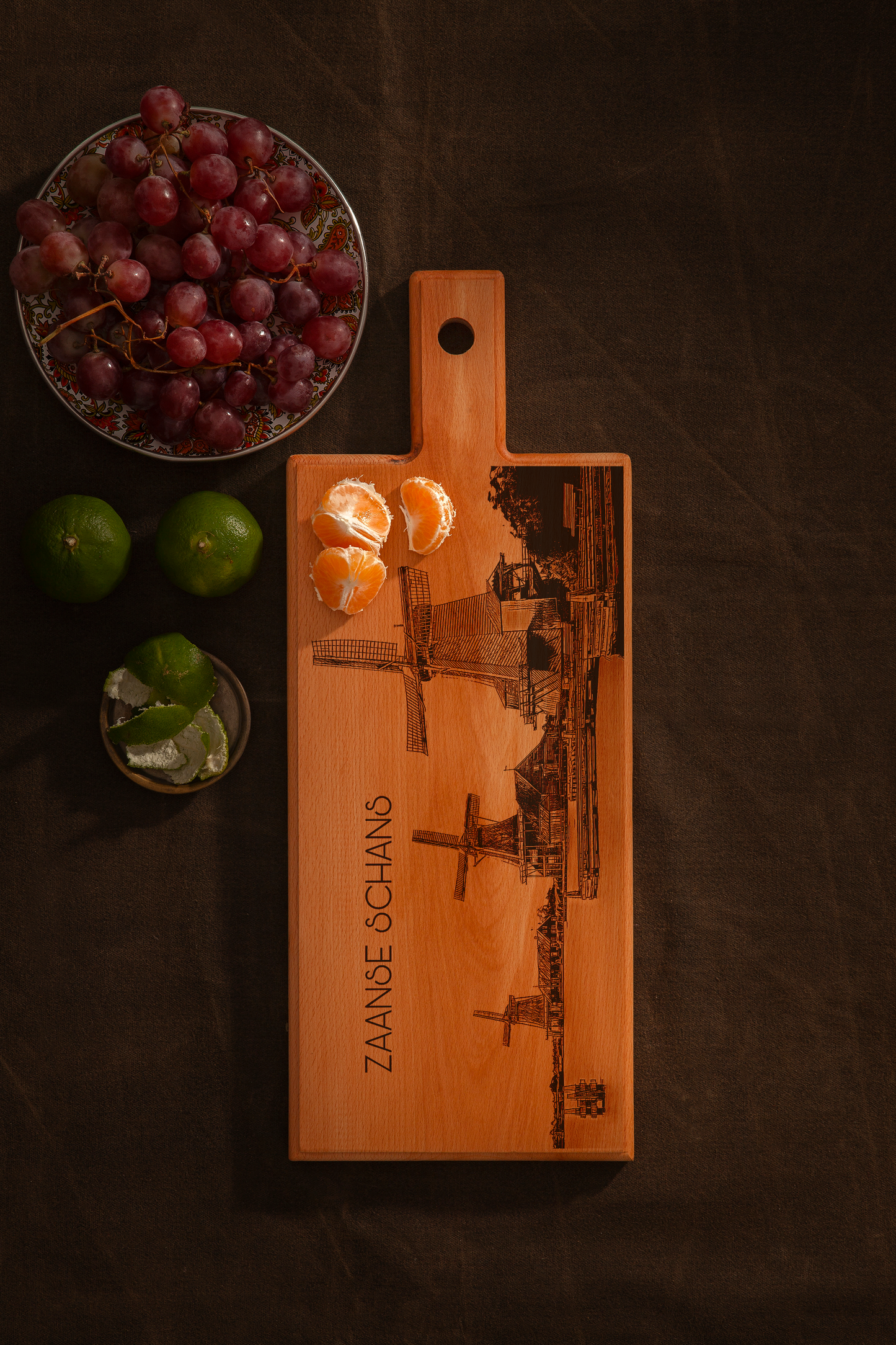 Zaanse Schans houten serveerplank – 49 x 17 cm