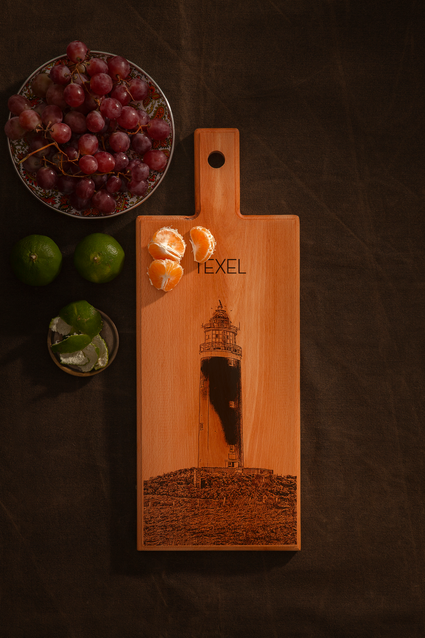 Texel Lighthouse Wooden Serving Board – 49 x 17 cm