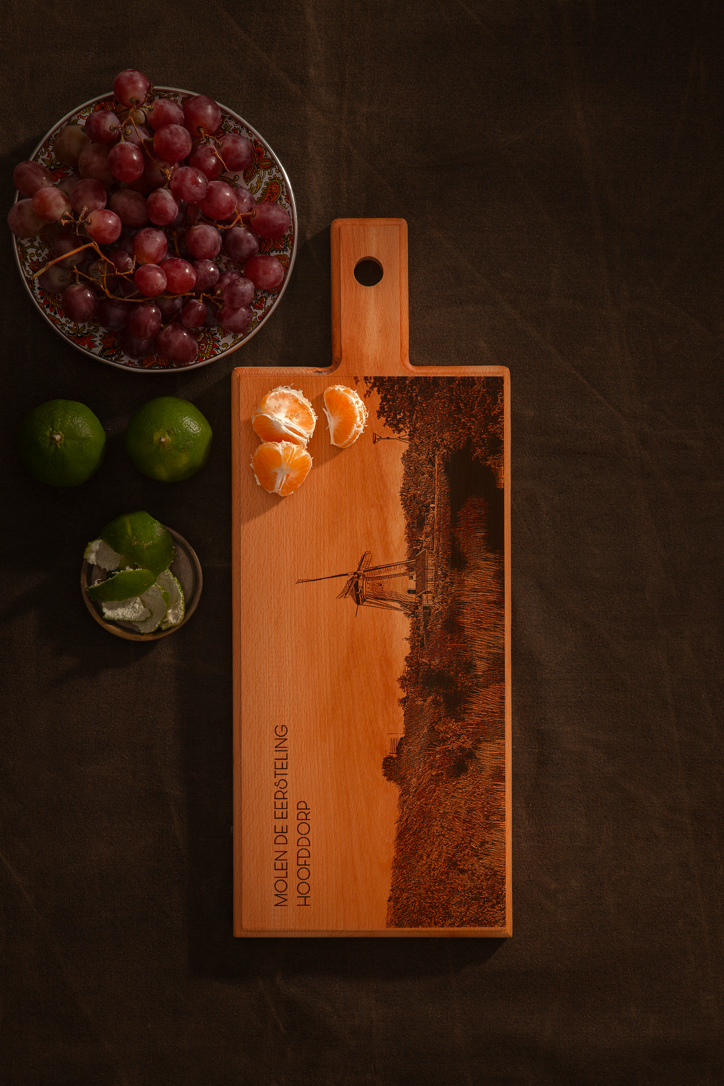 Hoofddorp Molen De Eersteling – Wooden Serving Board (49 × 17 cm)