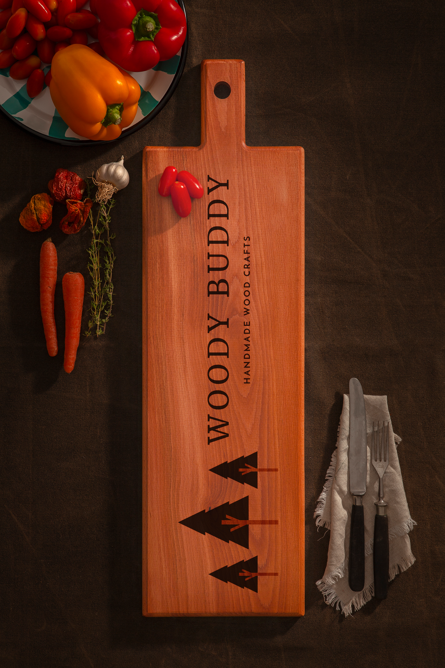 Gepersonaliseerde Houten Serveerplank (60 × 17 cm)