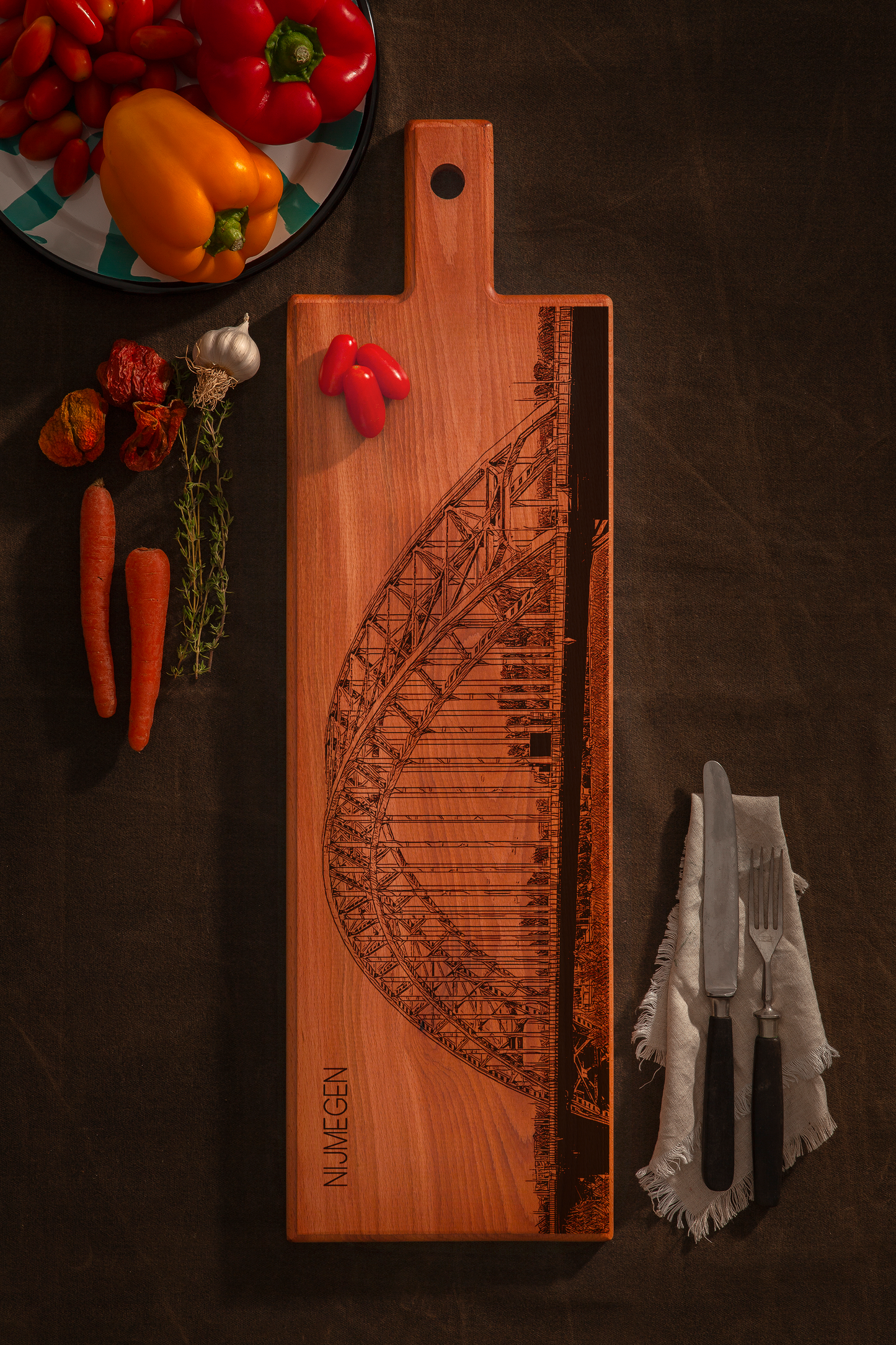 Nijmegen Waalbrug Wooden Serving Board – 60 x 17 cm